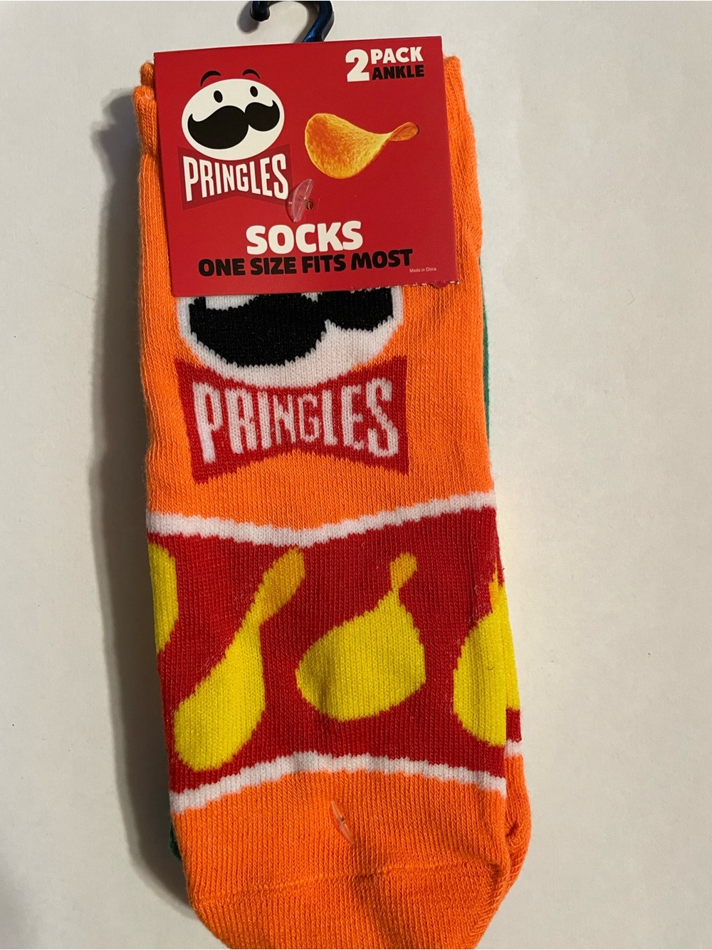 Pringle Orange & Red Novelty Ankle Socks - One Size 2pair Adults